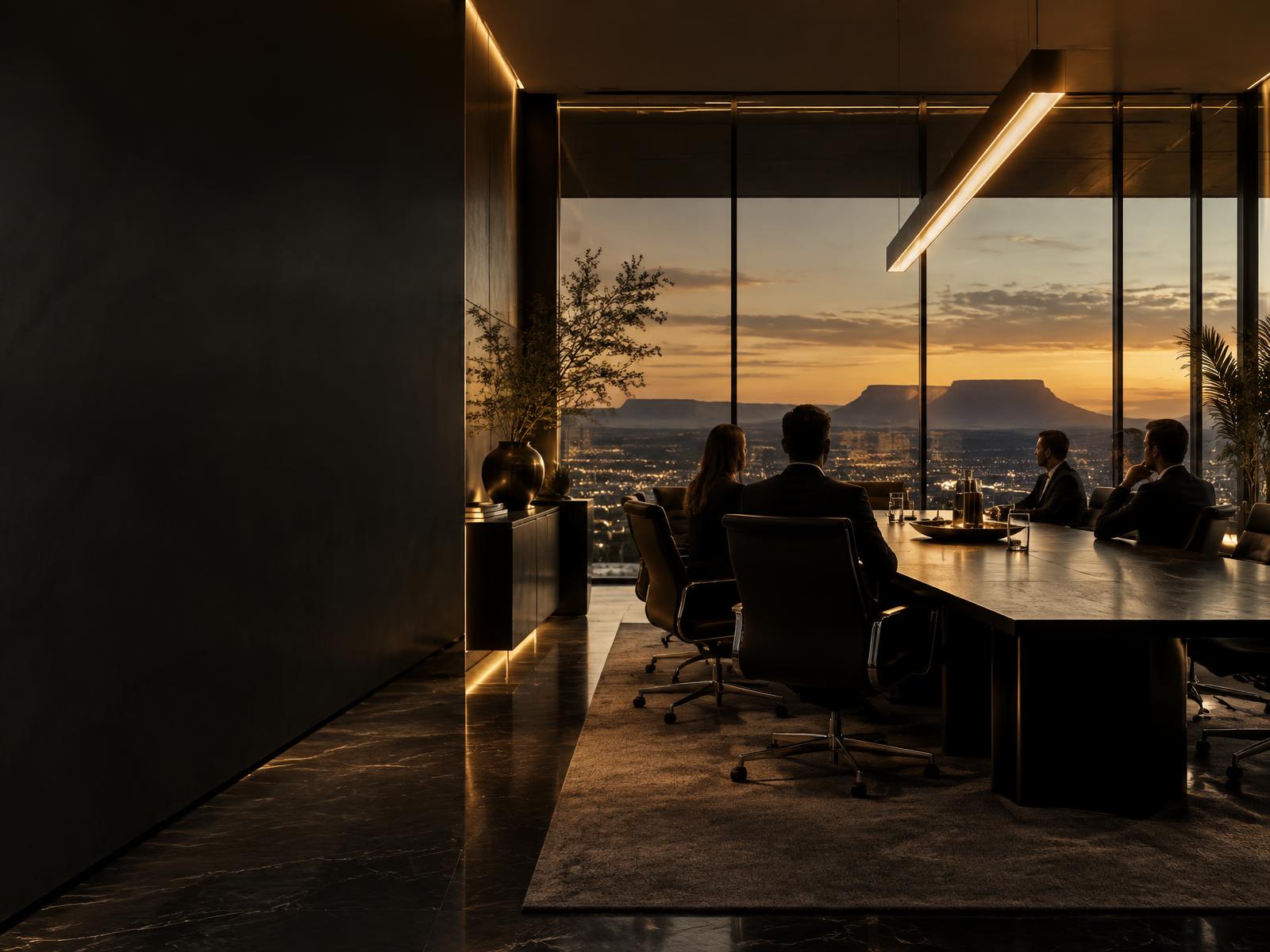 Encontro empresarial em uma sala contemporânea